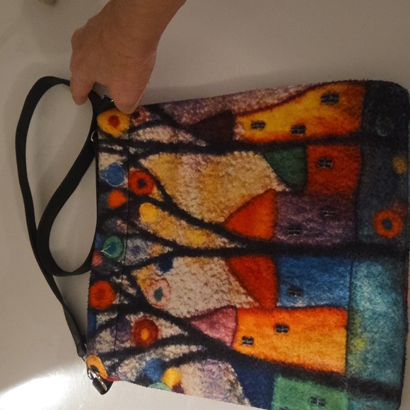 Colorful Artistic Women Bag            Cottage Village - Picture 3 of 4